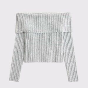 Abercrombie Ribbed Foldover Off-The-Shoulder Sweater NWTs Size Medium
